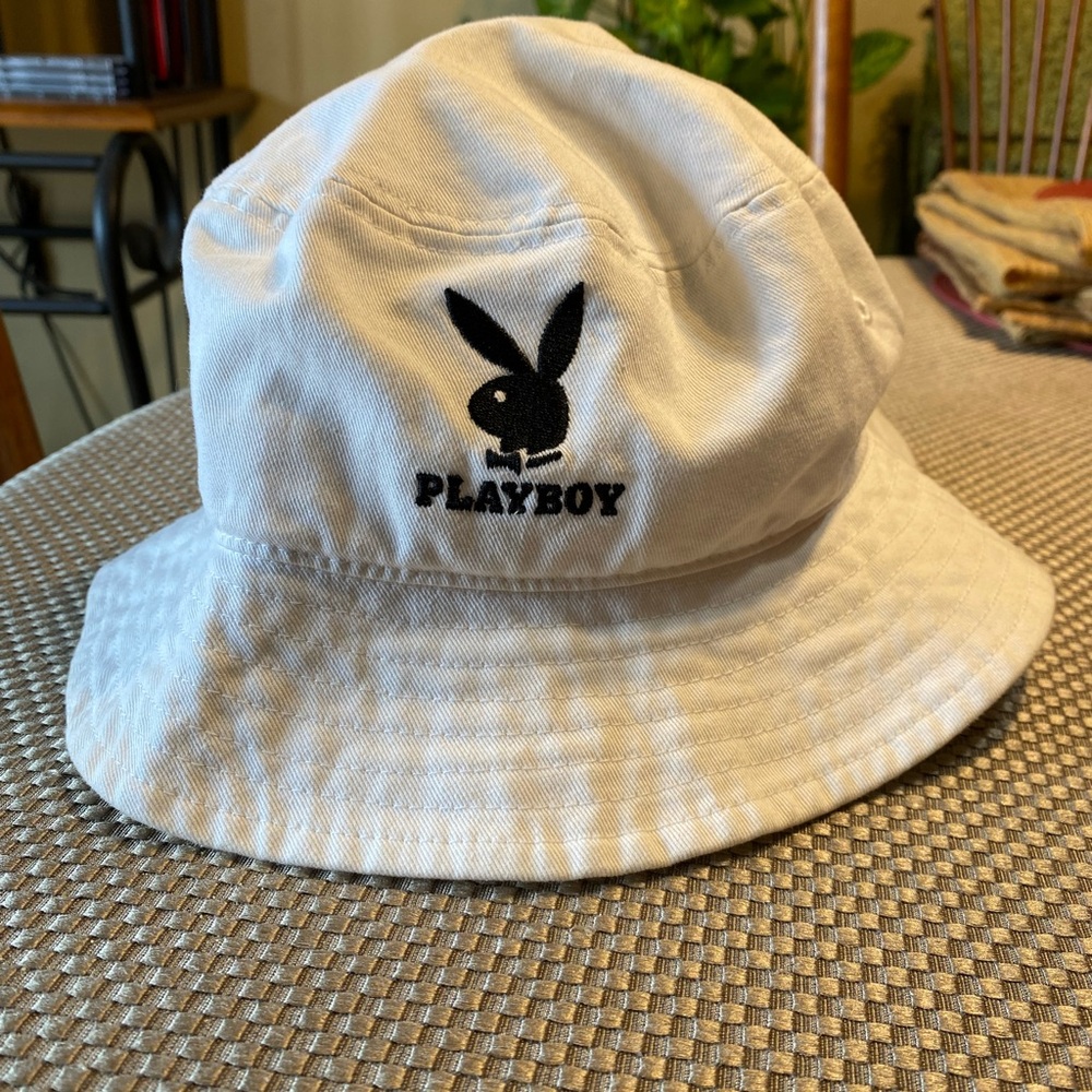 Playboy White Bucket Hat